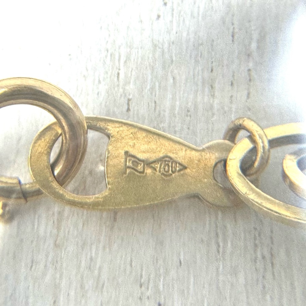 Solid 18k Yellow Gold Interlocking Bracelet, 11.8g - image 8